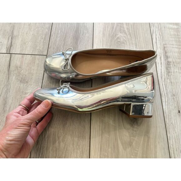 A NEW DAY Women's Joy Ballet Pumps Silver Size 8.5 - Picture 7 of 11